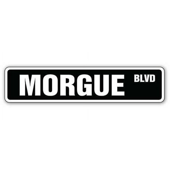Morgue Street [3 Pack] of Vinyl Decal Stickers | Indoor/Outdoor | Funny decoration for Laptop, Car, Garage , Bedroom, Offices | SignMission