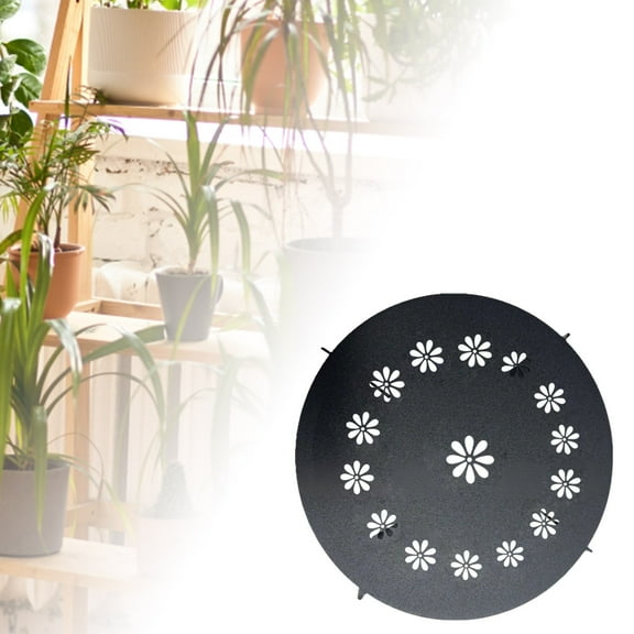 Black Iron Stand Heavy Duty Round Flower Pot Holder Indoor Outdoor Use Rustproof Metal Planter Stand for Potted Garden Patio Decor with Black Accents
