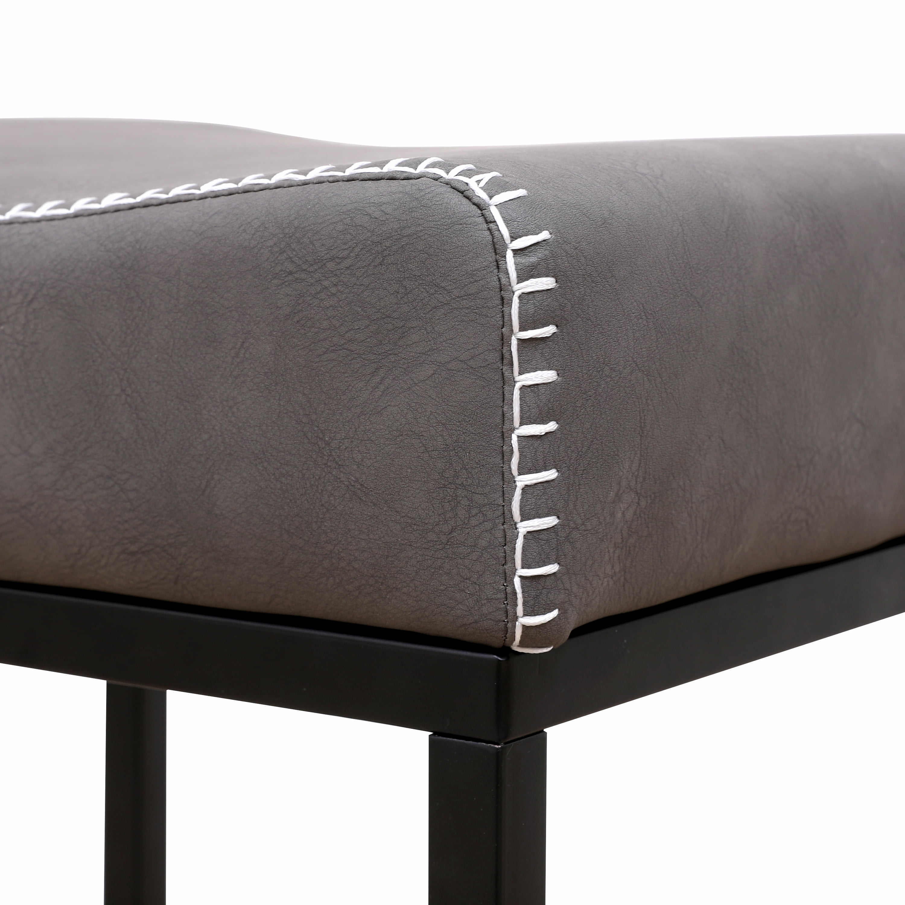 Yardi Yard Modern PU Leather Counter Height Bar Stools Set of 2, Upholstered Accent Stool with Footrest, Gray Yardi Yard Modern PU Leather Counter Height Bar Stools Set of 2, Upholstered Accent Stool with Footrest, Gray