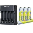 thumbnail image 1 of PKCELL 4 Pcs 1.2V AAA 600mAh NIMH Pile Rechargeable Triple A Cell & AA AAA Chargeur de Pile, 1 of 4