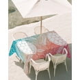 thumbnail image 2 of 60x84 Inch Outdoor Tablecloth with Umbrella Hole Zipper Rectangle Ocean Turtle Rectangular Tablecloths Waterproof Summer Gradient Coastal Waves Tropical Animal Patio Table Cloth Cover for Picnic, 2 of 8