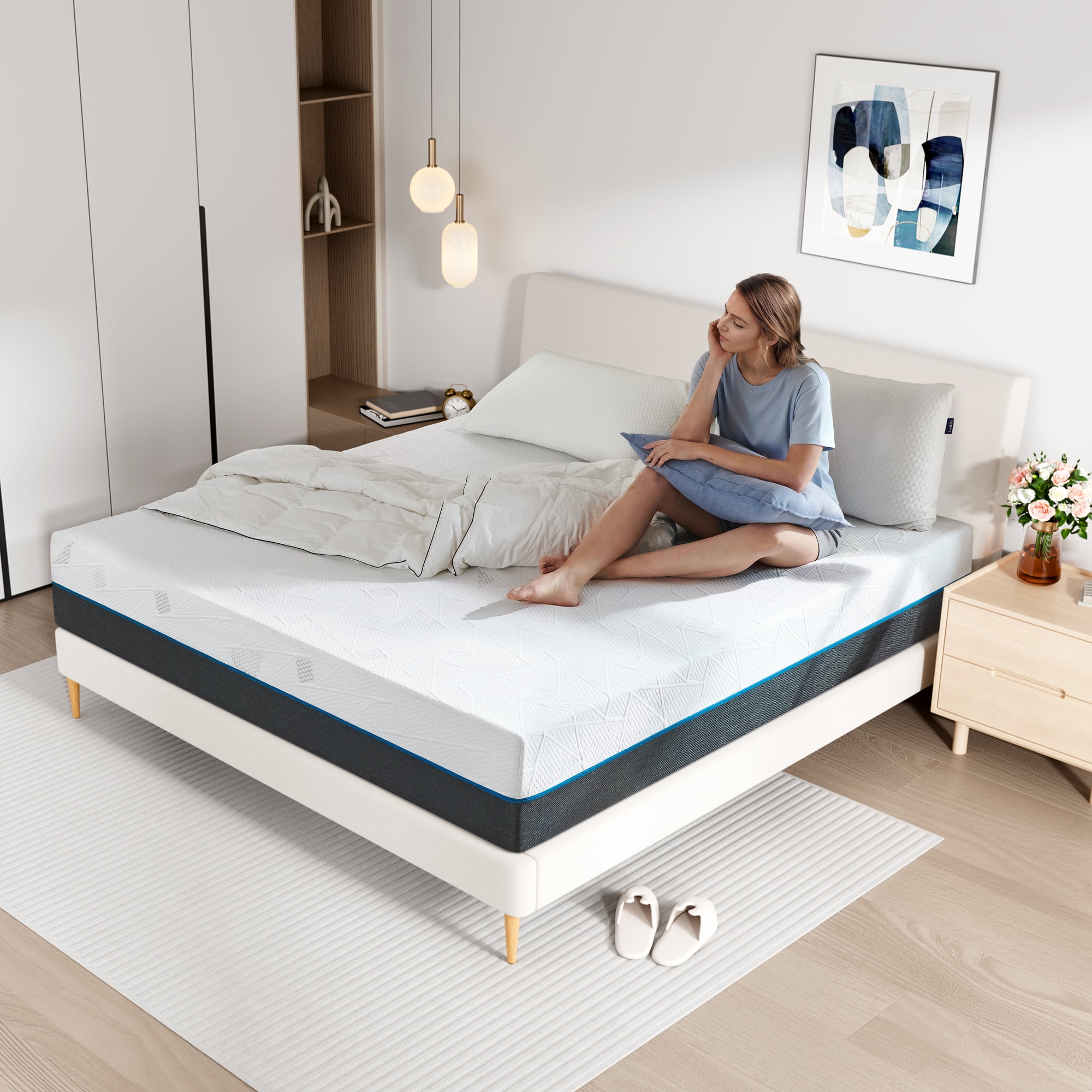 King Size Mattress, GELBIY 12" Gel Memory Foam Mattress in a Box with Breathable Cover
