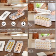 NOGIS Deviled Egg Containers with Lid, Clear Deviled Egg Platter with Handle, Fridge Stackable Eggs Tray Carrier, Suitable for Camping, Easter, Christmas (2 Layers)