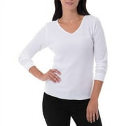 Women's Waffle Thermal V-Neck Top