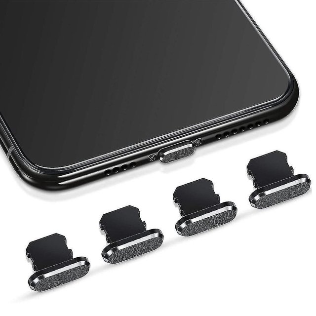 Tapones Antipolvo de 4 Piezas Sailing Compatibles con Iphone Negro