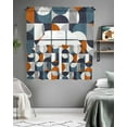 thumbnail image 5 of Contemporary Orange, Kitchen Curtains Swag Valance and Tier Curtains Set 36 Inch Length, Middle Century Abstract Geomrtry Rod Pocket Drape Panels Pair Swag Curtains for Bathroom/Cafe/Window, 5 of 6