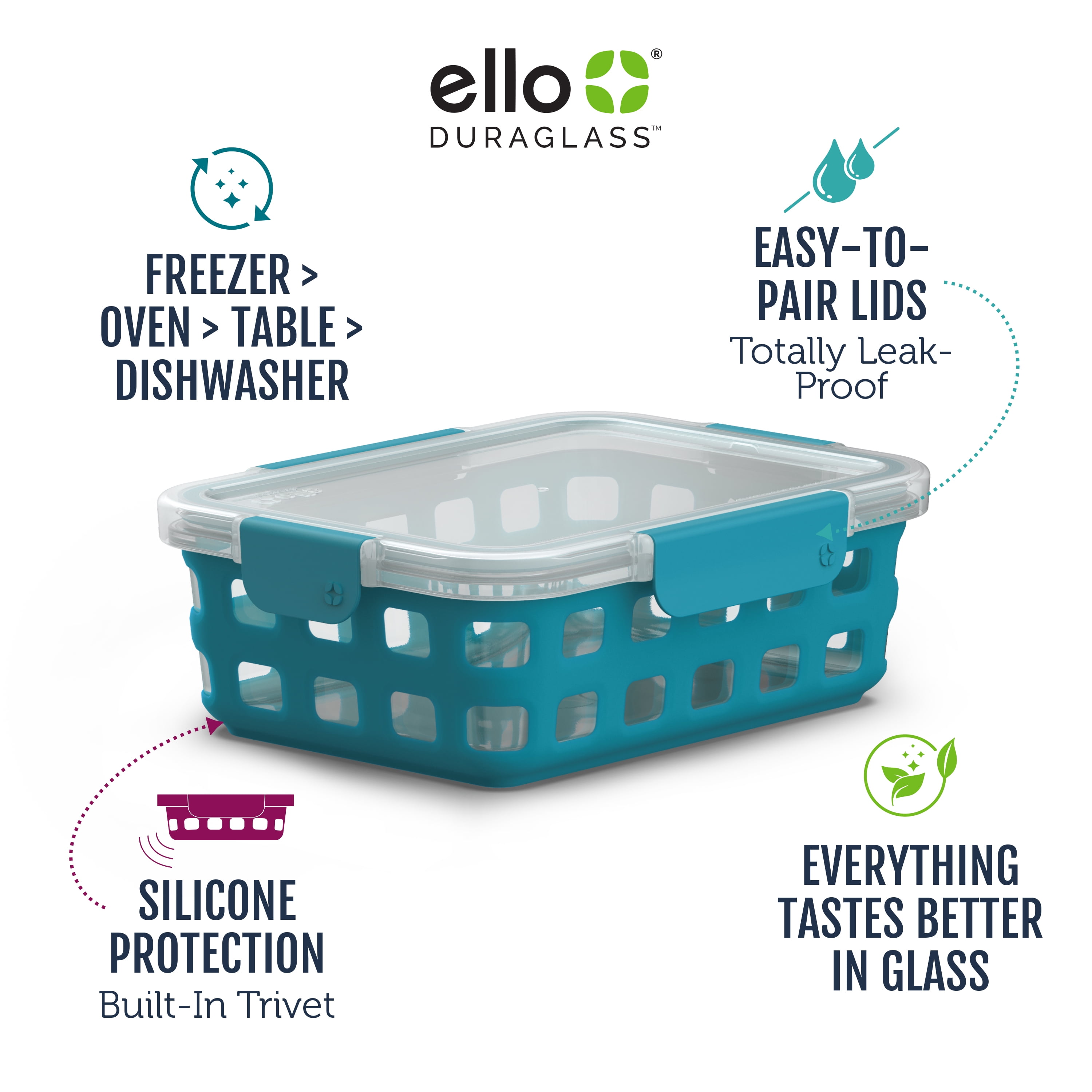 Ello 6pc Glass Food Storage Set
