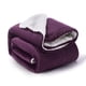 thumbnail image 1 of Manta de peluche, manta polar mullida, color morado, cálida, pequeña, manta para sofá, manta para sofá, manta gruesa para el hogar, color morado, suave como sofá de salón, 130 x 150 cm, 1 of 6