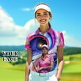 thumbnail image 2 of HOMYGIFTS Women’s Artistic Golf Polo Shirt – Vibrant Mosaic Golfer Design, 2 of 8