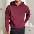 thumbnail image 2 of HXWCHs Men's 2025 New Arrival Hoodie Men's Hooded Knit Sweater Thick Warm Pullover Comfortable Stylish All Seasons Casual Wear Blue XL, 2 of 4