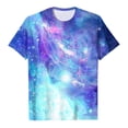 thumbnail image 5 of Women's T-shirts 2025 New Starry Sky Print Shirts Summer Short Sleeve Top Casual Round Neck Blouses Loose Pullover Tops Style 01 XL, 5 of 5