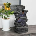 thumbnail image 2 of Stacked Rocks 15.7" Indoor Tabletop Water Fountain with LED Lights, Zen Meditation Indoor Waterfall Feature for Home Office Bedroom Relaxation, 2 of 6