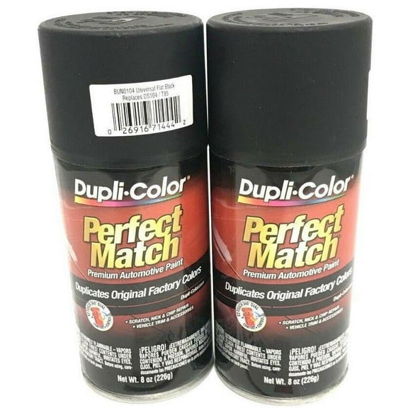 Duplicolor BUN0104-2 PACK Perfect Match Universal Flat Black Paint - 12 oz Aerosol can