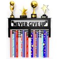thumbnail image 1 of Wall Metal Award Rack Holds 64+ Sports Medals - Our Never Give Up, 1 of 5