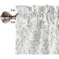 thumbnail image 5 of Sage Green Flower Kitchen Curtains and Valances Set, Rod Pocket Curtains Tier Farmhouse Window Curtains 24 Inch Length, Spring Nature Botanical Floral Rustic 3 Piece Kitchen Curtains Set, 5 of 6