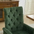 thumbnail image 5 of Resenkos Elegant Tufted Chenille Fabric Accent Dining Chair with Solid Wood Curved Legs for Dining or Kitchen, Olive Green, 5 of 15