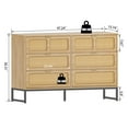 thumbnail image 6 of Rattan Dresser for Bedroom, Wooden Dresser Chest of Drawers, 6 Drawer Wide Dresser, 6 of 8