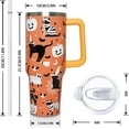 thumbnail image 3 of Halloween Cat 40 Oz Tumbler With Handle and Straw, Cute Black Cats Stainless Steel Double Walled Vacuum Insulated Cup, Spooky Holiday Gifts for Women Men, 3 of 6