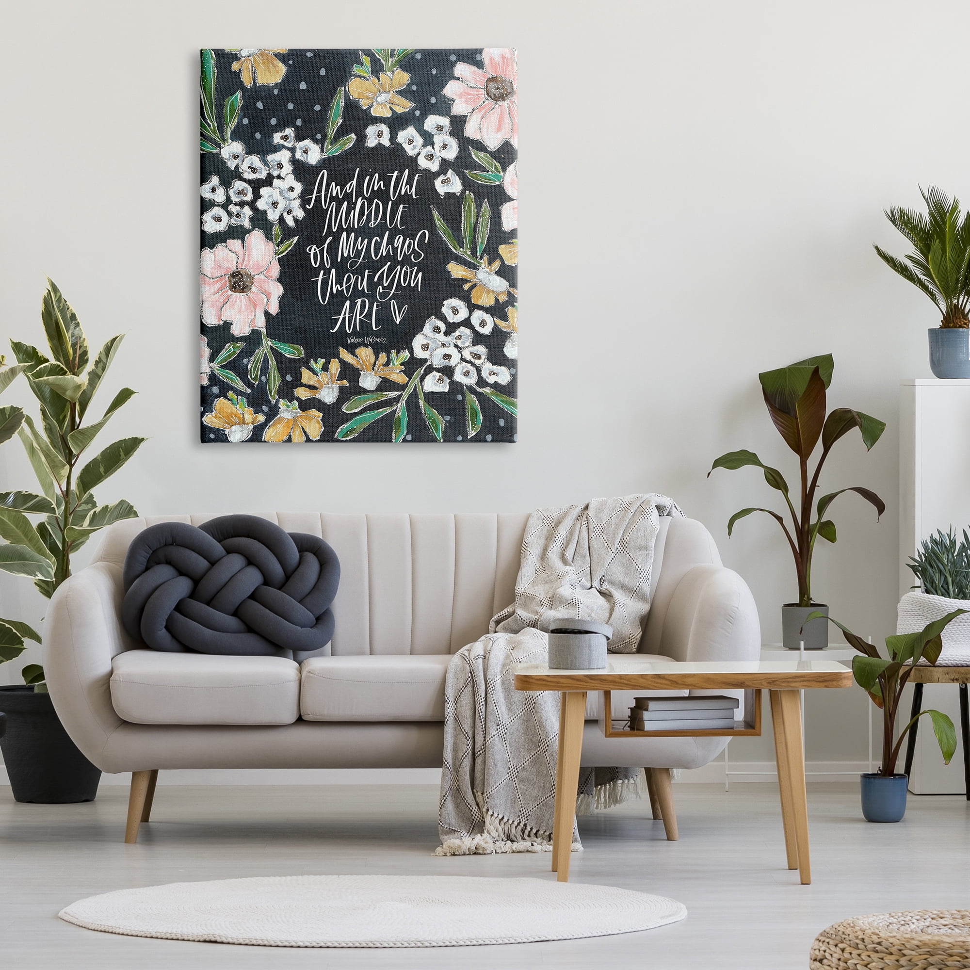 Stupell Industries Middle of My Chaos Romantic Expression Blushing Florals, 36 x 48, Designed by Valerie Wieners