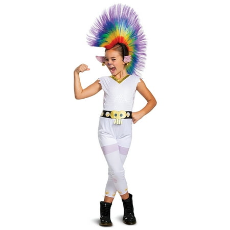 Trolls Movie Girls Classic Barb Rainbow Halloween Costume with Wig