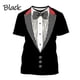 thumbnail image 5 of Ropa divertida para hombre, esmoquin con personalidad, traje de corbata retro, camisetas gráficas, traje falso de moda, camisetas casuales de manga corta para fiesta para hombre, 5 of 5