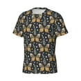 thumbnail image 3 of Yiaed Flower Butterfly Print Mens Short Sleeve Tight Fit T-Shirt, Crewneck Casual Tee-Small, 3 of 5