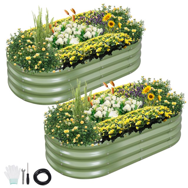 Cama de jardín elevada de acero galvanizado Planter Permade, 122 x 61 x 30 cm
