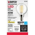thumbnail image 2 of Satco S21204 G16.5 Globe LED Light Bulbs 4W 120V 2700K 90CRI E12 Candelabra Base Dimmable (6 Pack), 2 of 13