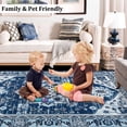 thumbnail image 4 of ZACOO Area Rug 4' x 6' Bohemian Floral Rug Vintage Persian Area Rugs Non-Slip Retro Floor Cover for Living Room Bedroom, Navy Blue, 4 of 5
