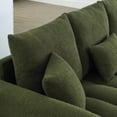 thumbnail image 6 of 79.5" Premium Teddy Fabric Sofa with 3 Back Pillows and 3 Back Cushions Solid Wood Frame 3-Seater Sofa, Oversized Upholstered Chair for Living Room, Bedroom, Apartment and Office (Green), 6 of 11