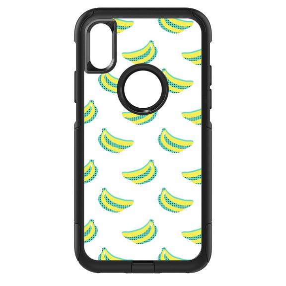 DistinctInk Custom SKIN / DECAL compatible with OtterBox Commuter for iPhone XR (6.1" Screen) - Summer Graphics - Banana Pattern - Yellow