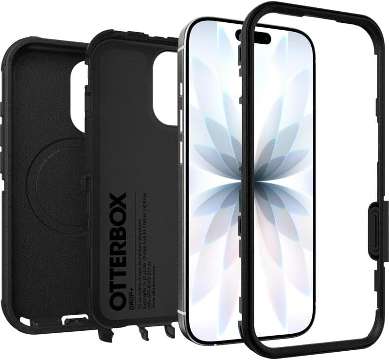 OtterBox iPhone 17 (Only) Bundle: Defender Series Case & Screen Protector - Black - Case Only - Snaps on MagSafe - Tough - Rugged & Durable - Non-Retail Packaging