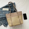 thumbnail image 4 of Sac de Mode pour Femmes, Sac de Transport d'Été Tissé, Sac de Courses en PU, Sac de Plage pour Dames, 4 of 10