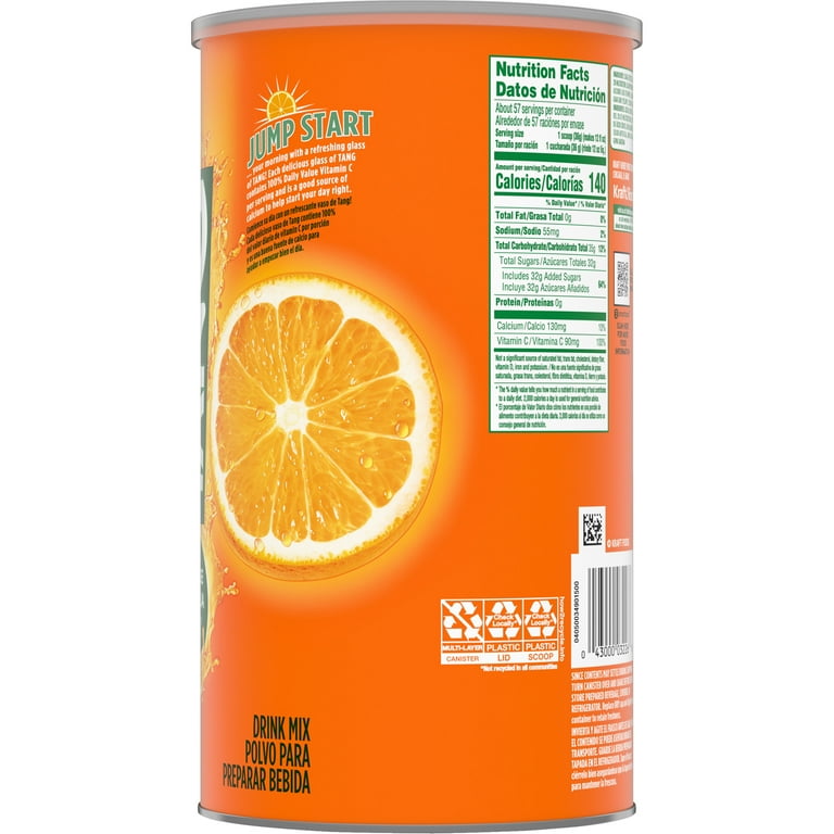 Tang Orange Naturally Flavored Powdered Soft Drink Mix, 4.5 lb