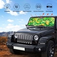 thumbnail image 6 of XMXY Car Sun Shade Windshield, Acid Green Marble Texture Automotive Front Window Sun Visor for Cars SUV Trucks, Small Size, 6 of 8