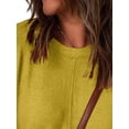 thumbnail image 4 of DYMADE Women Classic Casual Loose Solid Color Pullover Long Sleeve Blouse Top, 4 of 4