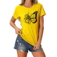 thumbnail image 2 of YLHFASHION T-shirt à Manches Courtes pour Femmes, Couleur Unie, Coupe Ample, Col Rond, Imprimé, jusqu'à 50 % de Rabais T-shirt à Manches Courtes pour Femmes, 2 of 4