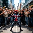 thumbnail image 4 of SHOWONSKY Cosplay Costume Spider-themed Bodysuit for Halloween Party Dark Red Superhero Suit for Role Play Show Action Character Outfit Jumpsuit, 4 of 5