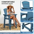 thumbnail image 4 of LOYALICE Tall Plastic Adirondack Chair Set of 2 W/ Outdoor Barstools and Connecting Tray, Navy Blue, 4 of 10