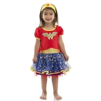 Warner Bros. Justice League Wonder Woman Little Girls Caped Dress Headband Set 7-8