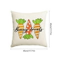 thumbnail image 3 of PONPRNGY Easter Throw Pillow Covers 17x17 1Pc Soft Spring Easter Pillow Covers Easter Bunny Egg Flower Carrot Cushion Covers Pillow Cases for Home Outdoor Sofa Couch Decoration, 3 of 6