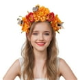 thumbnail image 6 of FENOHREFE Fabric Flower Headband for Music Festival with Butterfly Decors Music Festival Accessory Hairhoop Wedding Bride Headwear, 6 of 7