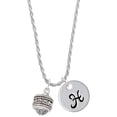 thumbnail image 1 of Delight Jewelry Silvertone Zig Zag with Braid Spinner Silvertone Script Initial Disc - H - Charm Necklace, 20"+3", 1 of 4