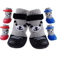 thumbnail image 2 of 4Pcs Cotton Rubber Pet Boots Waterproof Non-Slip Dog Rain Snow Socks Shoes for Puppy Small Cats Dogs - Black S, 2 of 5