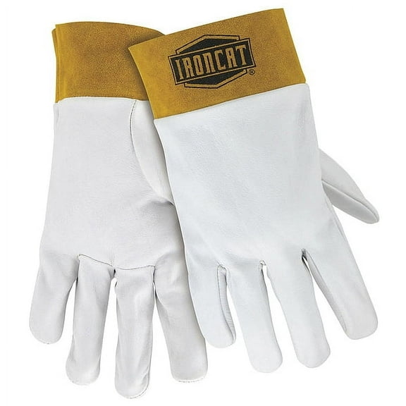 PIP Industries B1030784 Ironcat Premium Top Grain Kidskin TIG All Leather Welding Pearl Gloves, White - Medium