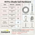 thumbnail image 2 of Shade Sail Hardware Kit with Cable Wire Rope,48 Ft (12Ftx4) Vinyl Coated Aircraft Cable,6 Inch Hanging Kit for Outdoor Curtain String Light Sun Shade Sails Installation, 2 of 5