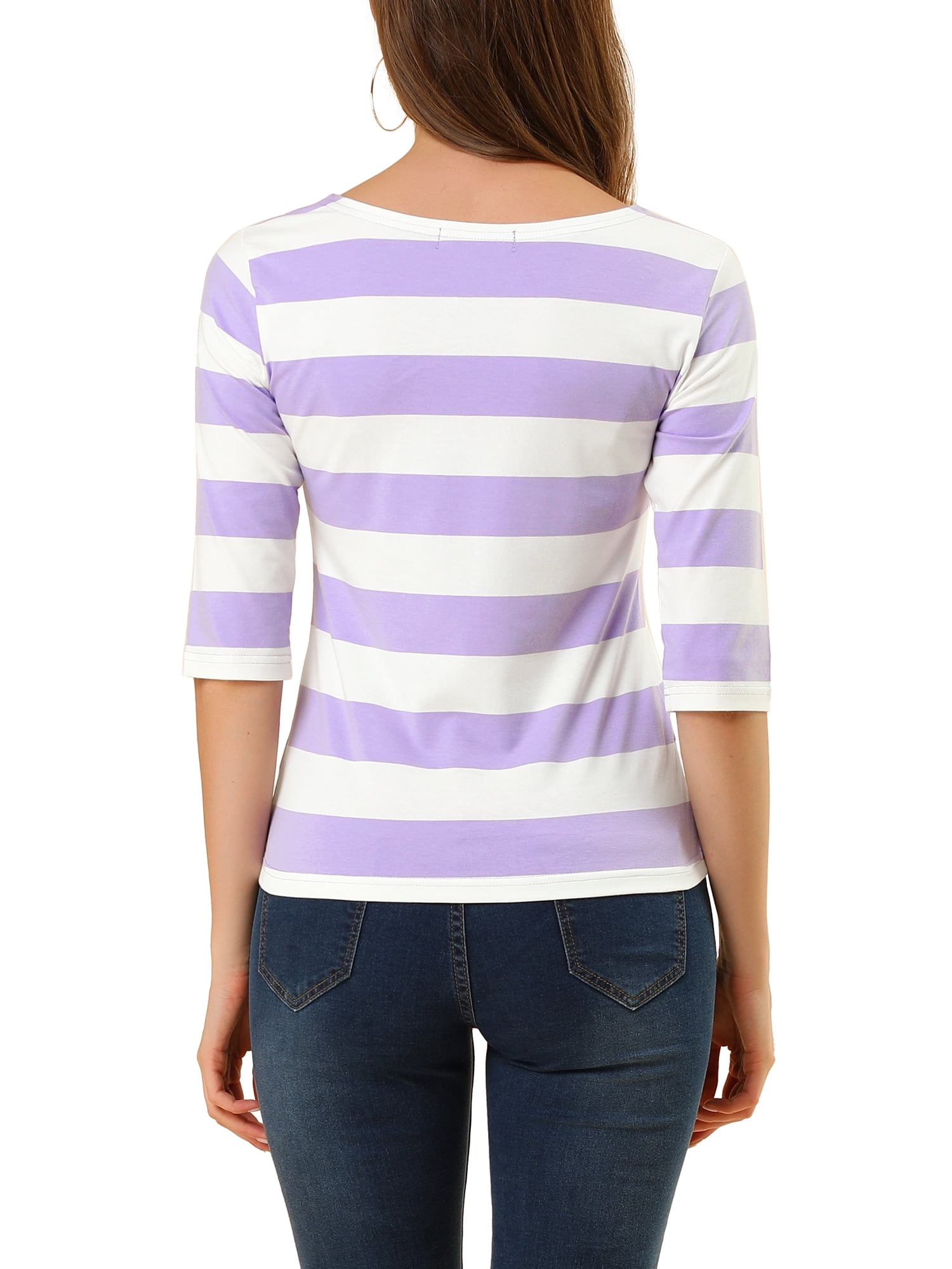 DARING DIVA Women's Halloween Costume Boat Neck Top T-Shirts M White Purple