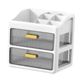 thumbnail image 3 of Organizador de escritorio con compartimentos y cajones. Almacenamiento cosmético moderno, ideal para Blanco de 2 niveles, 3 of 9