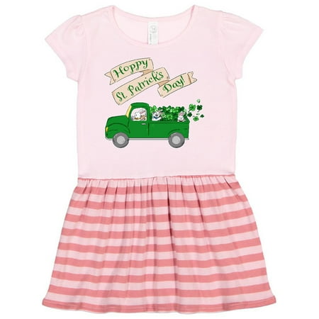 

Inktastic Hoppy St. Patrick s Day Bunny Truck Gift Toddler Girl Dress
