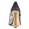 thumbnail image 4 of FSJ Women Pointed Toe Rhinestone Mesh Pumps Single Band Chain Chunky High Heels Elegant Prom Party Evening Shoes Size 11 Black, 4 of 5
